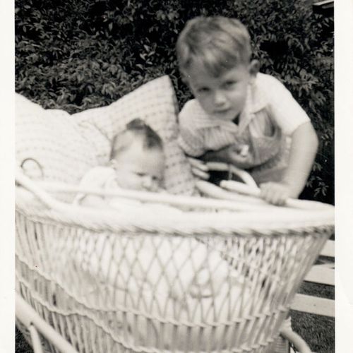 Peter Moore as a small boy, with his sister. (Photo: Peter Moore)