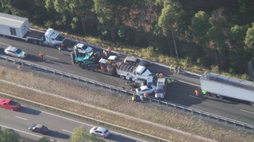 Major delays on Logan Motorway after multi vehicle pile-up