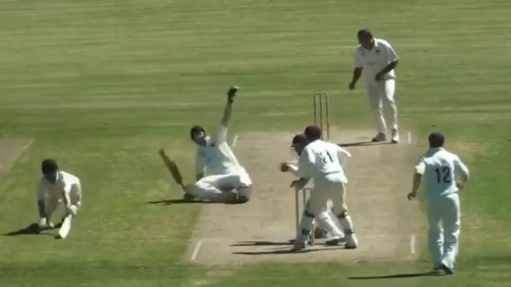 Batsman hits the pitch twice in funniest ever run out 