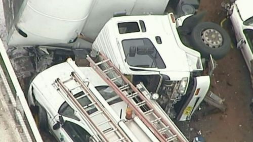 Two police officers were seriously injured in the accident. (9NEWS)