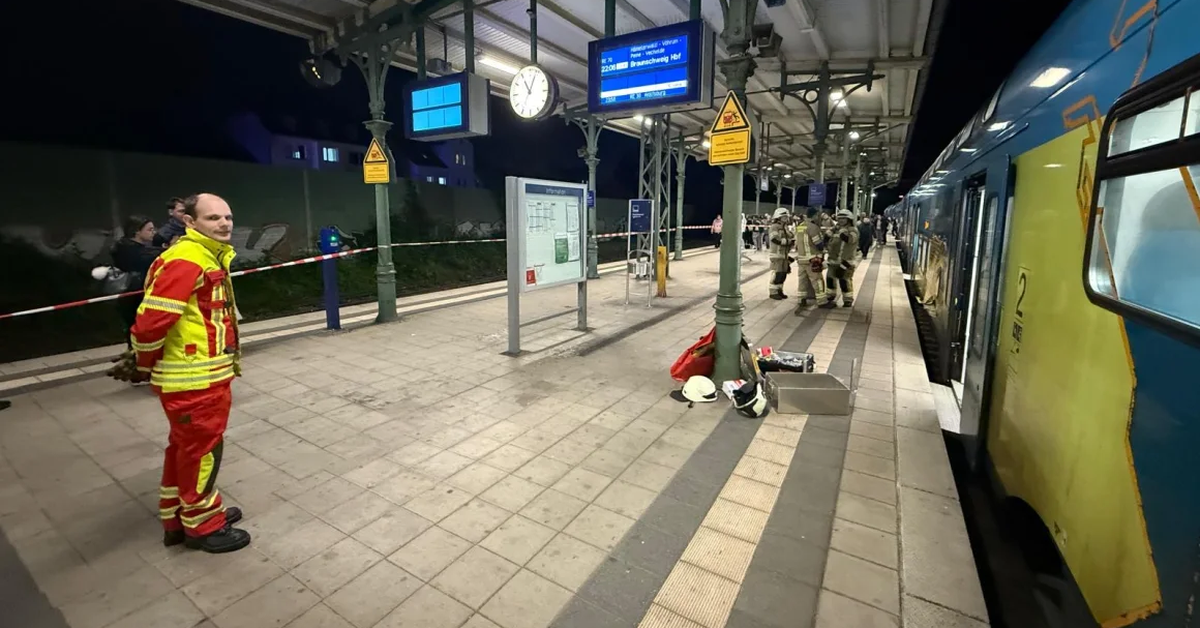 Firefighters free man stuck in train armrest looking for dropped Airpod