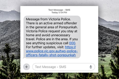 Text messages sent to Porepunkah residents.
