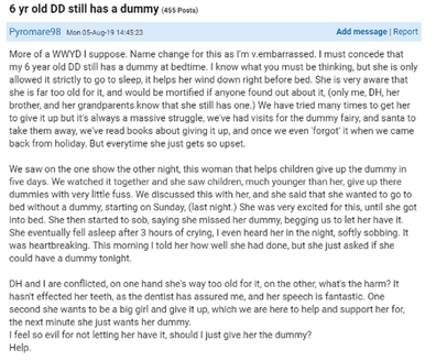 Mumsnet post on dummy