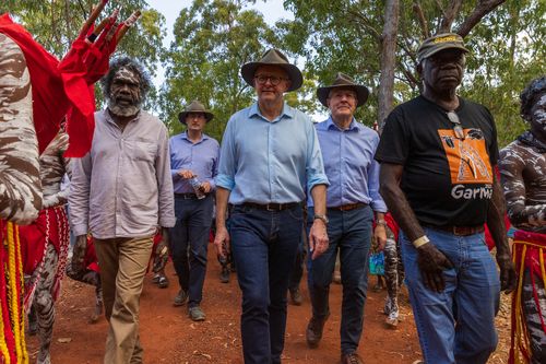 Prime Minister Anthony Albanese at Garma festival in Northern Territory