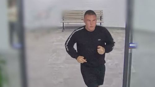 Kyle Martin captured on CCTV after the alleged fatal stabbing of Levi Johnson at Mansfield.