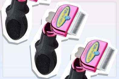 9PR: FURminator DeShedding Brush Comb Tool, Metallic Pink