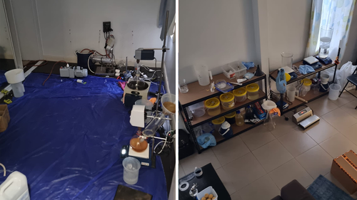 The clandestine laboratory was found in a property in Belmore, in Sydney's west.
