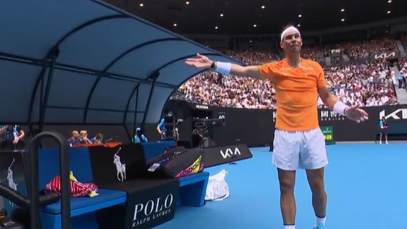 Ballboy accidently steals Rafael Nadal's racquet during first round win