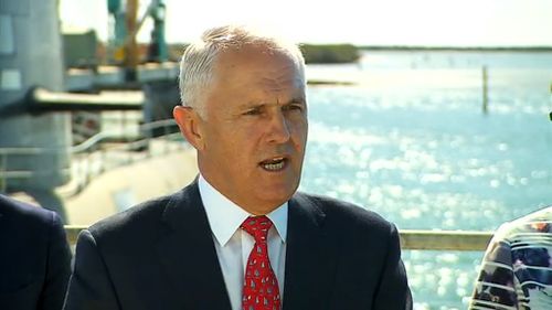 Prime Minister Malcolm Turnbull in Adelaide. (9NEWS)