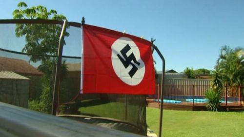 However, he cannot be touched by the law as it is not illegal to display a Nazi flag on his private property. (9NEWS)