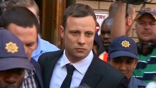 Oscar Pistorius leaves court following the adjournment of his trial. (9NEWS)