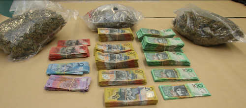 A police raid on the house allegedly uncovered $139,000 in cash and 1.5kg of cannabis in May 2017.