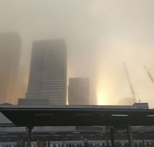 Services were cancelled due to low-lying cloud that caused poor visibility across Melbourne this morning. Picture: Supplied.