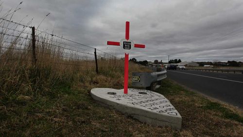 A memorial for Jessica Small at the spot she was last seen in Eglington.