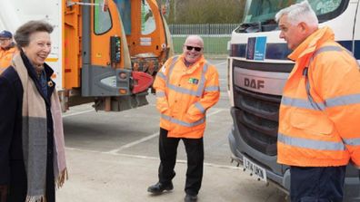 Princess Anne visits waste disposal service.