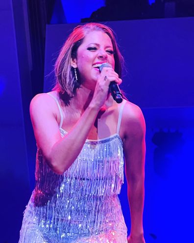 Amber Lawrence performs on board the Royal Caribbean's Cruisin' Country music festival.