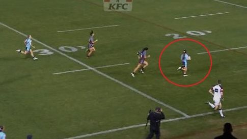 NSW Blues fullback Jada Taylor ran more than 100 metres to score a great try.