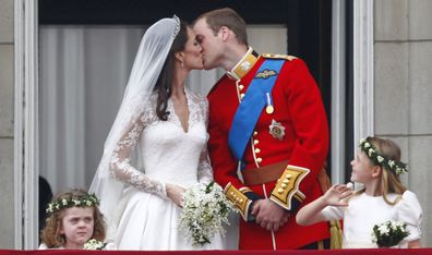 Prince William Kate Middleton Duchess of Cambridge wedding Buckingham Palace balcony kiss