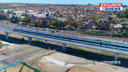 A new driverless metro train has been tested in Sydney's north west. Picture: 9NEWS