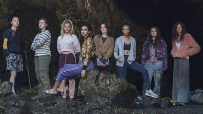 Amazon Original series, The Wilds, cast Erana James, Shannon Berry, Mia Healey, Sophia Ali, Sarah Pidgeon, Reign Edwards, Jenna Clause, Helena Howard.