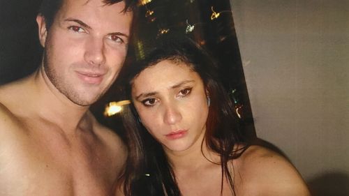Tostee and Wright pose inside the apartment where she fell to her death. (AAP)