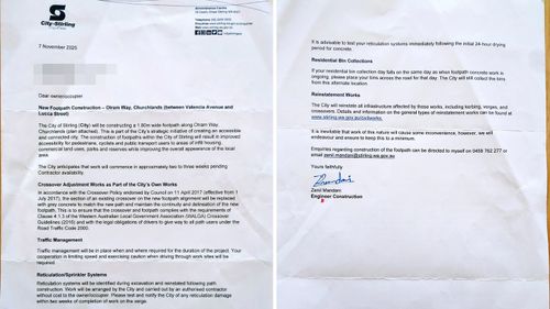 The letter sent to Godin Court residents at the start of November made no mention of the street.