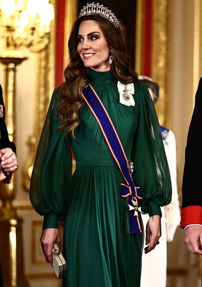 The Princess of Wales stuns in sparkling tiara as she joins Prince William  at lavish state banquet - 9Honey