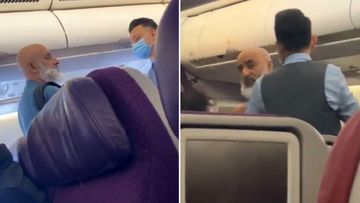 Passengers filmed a man shouting on board Malaysia Airlines flight MH122.
