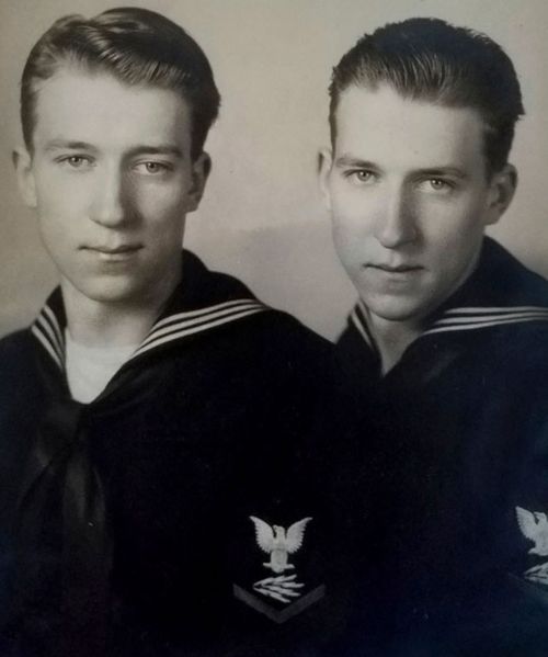 Twin brothers Julius Pieper, (left), and Ludwig Pieper in their US Navy uniforms. (Photo: AP).