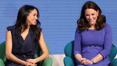 Meghan and Kate speak during the Royal Foundation Forum, February 2018