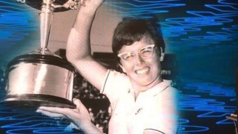 Billie Jean King shared this picture on Instagram of when she held the Australian Open trophy aloft in 1968. 