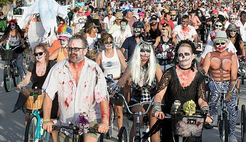 Cyclists in the zombie-themed bike ride in Key West, Florida. (Photo: AP).