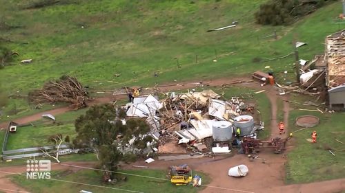 Some properties were completely flattened in the freak weather event.