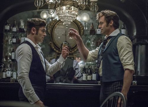 Zac Efron, left, and Hugh Jackman have become "great mates" after filming The Greatest Showman. (AAP)