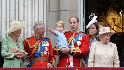 The balcony appearance was only Prince George's second public appearance. (AAP)