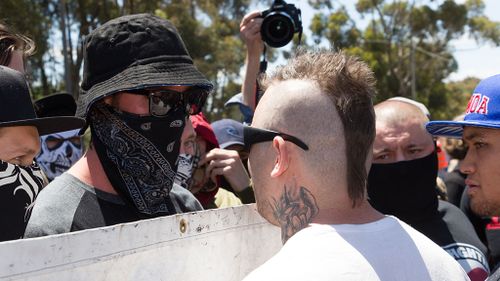 Victorian Premier Daniel Andrews has labelled masked protesters as "cowardly". (AAP)