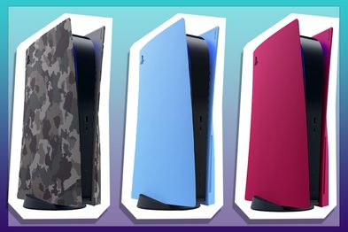 9PR: PS5 Console Covers in Gray Camouflage, Starlight Blue and Cosmic Red