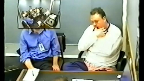 Levi Bellfield, pictured here in a police interview room, has allegedly confessed to the murders of Lin and Megan Russell.