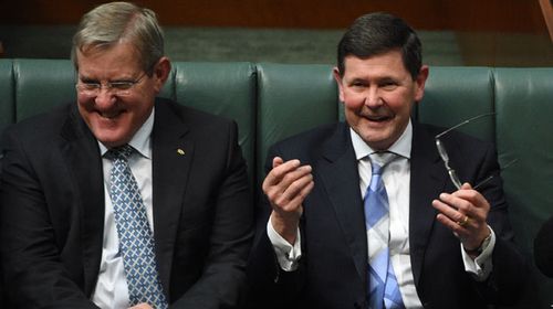 Ian Macfarlane and Kevin Andrews. (AAP)