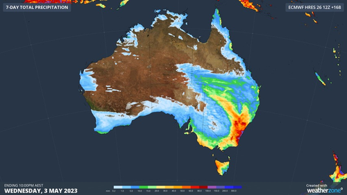 بارش گسترده باران و رعد و برق شرق استرالیا را تحت تاثیر قرار خواهد داد و ترس از وقوع سیل را تشدید می کند. 