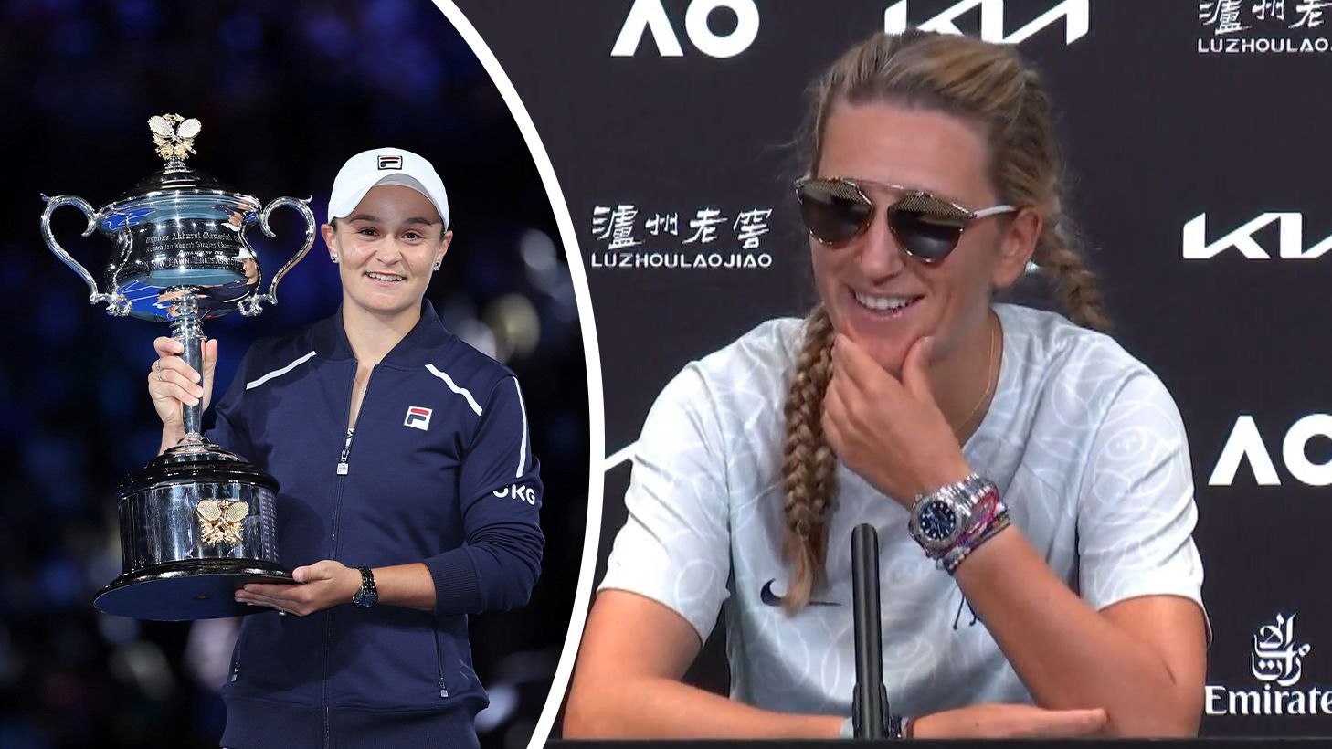 Victoria Azarenka gave a nod to Ashleigh Barty in her post match interview.