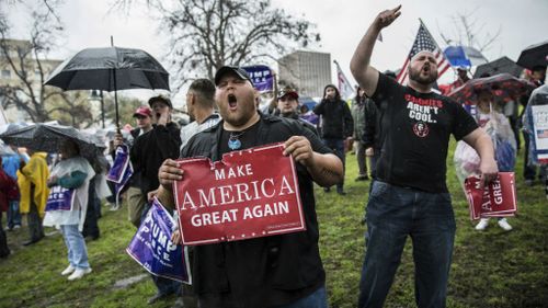 Ten people arrested and ‘daggers confiscated’ at pro-Trump rally in California