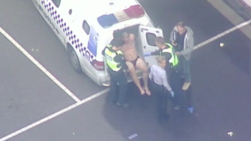 One of the accused was arrested wearing only his underpants yesterday. (9NEWS)