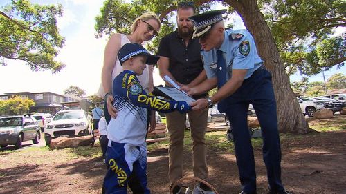 Finn's ultimate dream of becoming a crime-fighting officer was granted today thanks to NSW Police. (9NEWS)