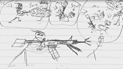 Nikolas Cruz's sketches were both childlike for an adult, and deeply unsettling.