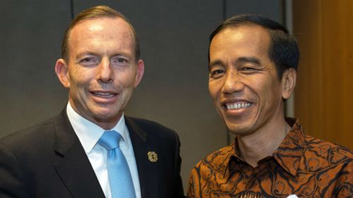 Prime Minister Tony Abbott meets with new Indonesian President Joko Widodo in Brisbane. (AAP)