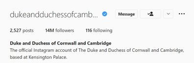 Kate and William official Instagram