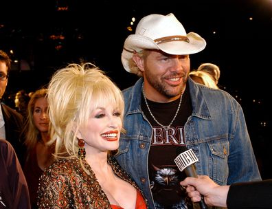 Dolly Parton and Toby Keith during 2003 BMI Country Music Awards.