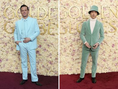 Andrew Scott and Jeremy Strong arrives at the 82nd Golden Globes on Sunday, Jan. 5, 2025, at the Beverly Hilton in Beverly Hills, Calif. 