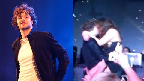 Watch: The Wanted's Jay pashes fan on stage after binge drinking challenge